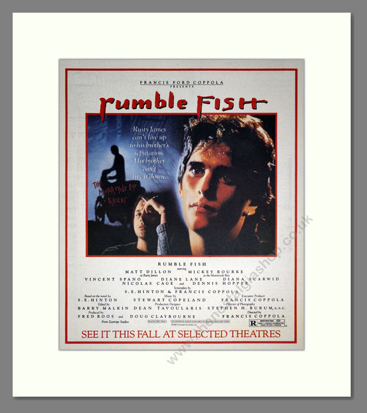 Rumble Fish - Matt Dillon. Vintage Advert 1983 (ref AD302276)