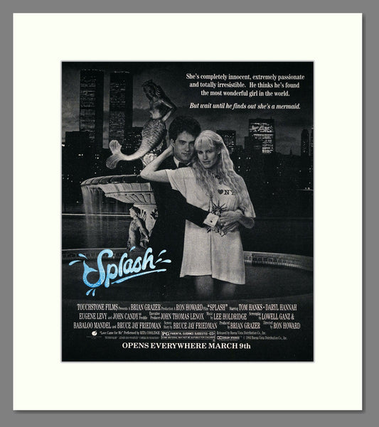 Splash - Tom Hanks Darryl Hannah. Vintage Advert 1984 (ref AD302278)