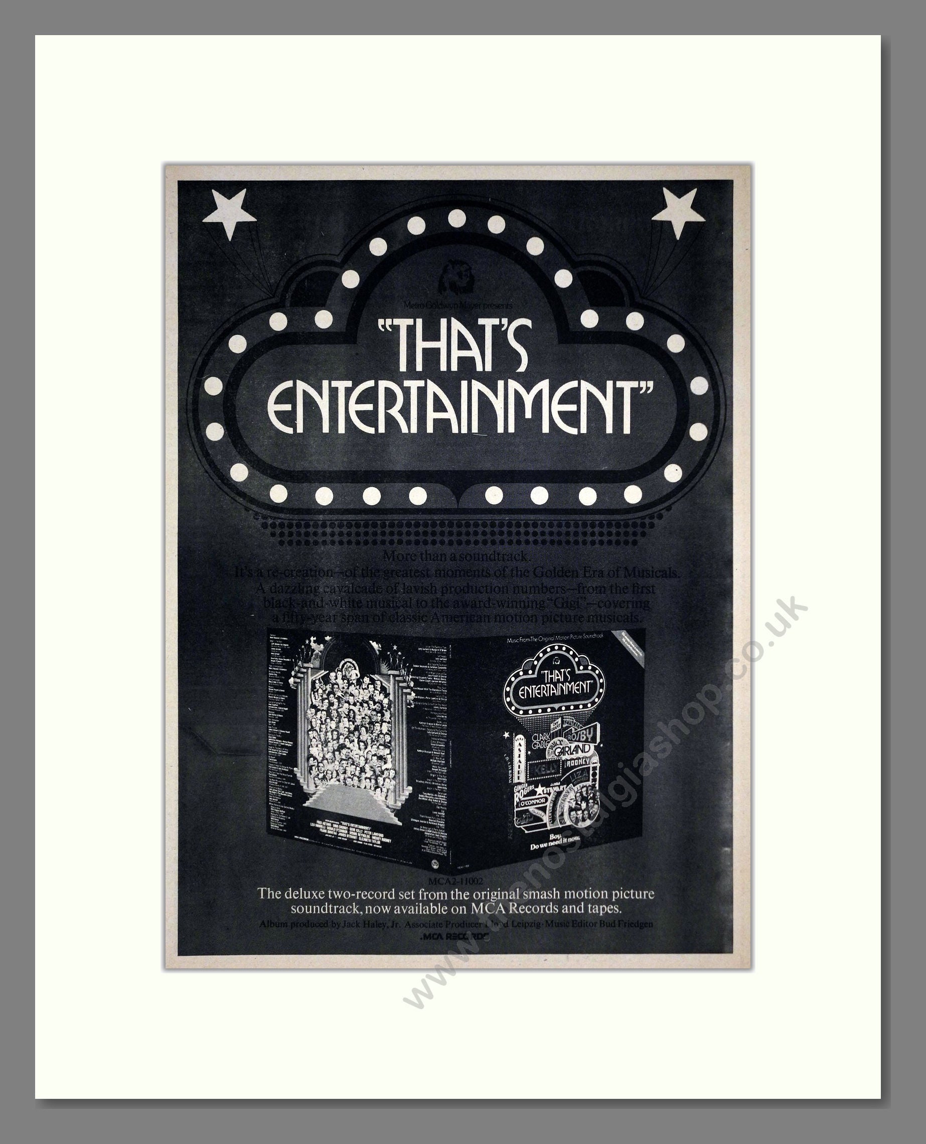 That's Entertainment - MGM. Vintage Advert 1974 (ref AD302284)