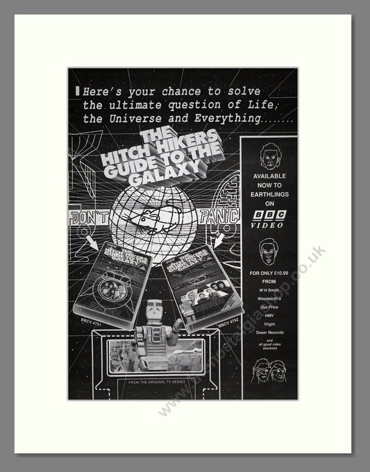 Hitchikers Guide To The Galaxy - BBC Video. Vintage Advert 1992 (ref AD19559)