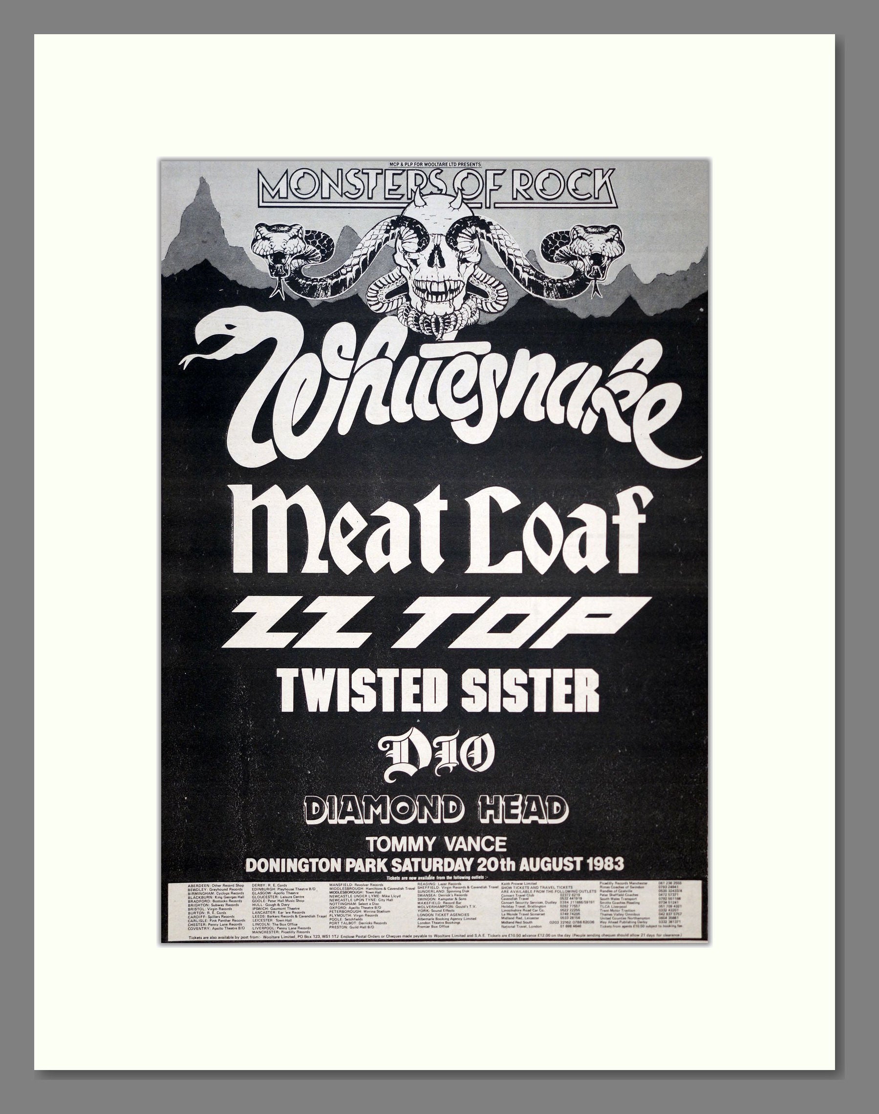 Monsters Of Rock Festival - Donington 1983. Vintage Advert 1983 (ref AD19577)