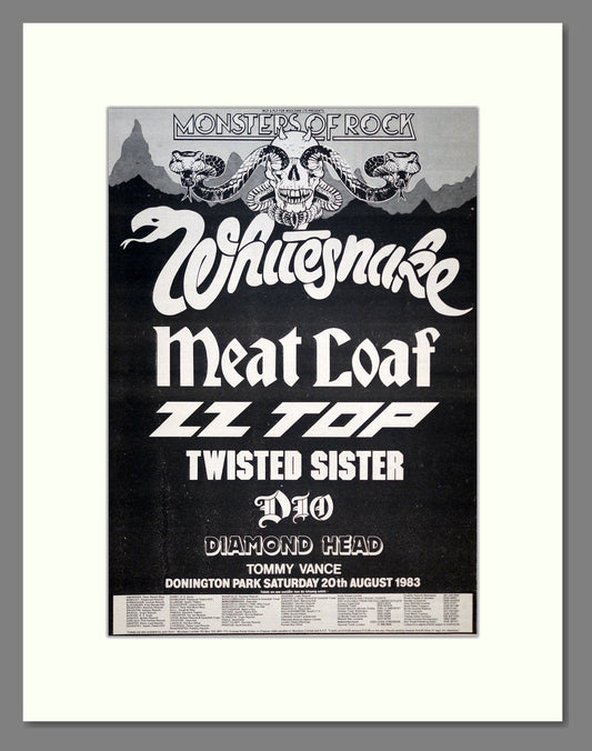 Monsters Of Rock Festival - Donington 1983. Vintage Advert 1983 (ref AD19577)