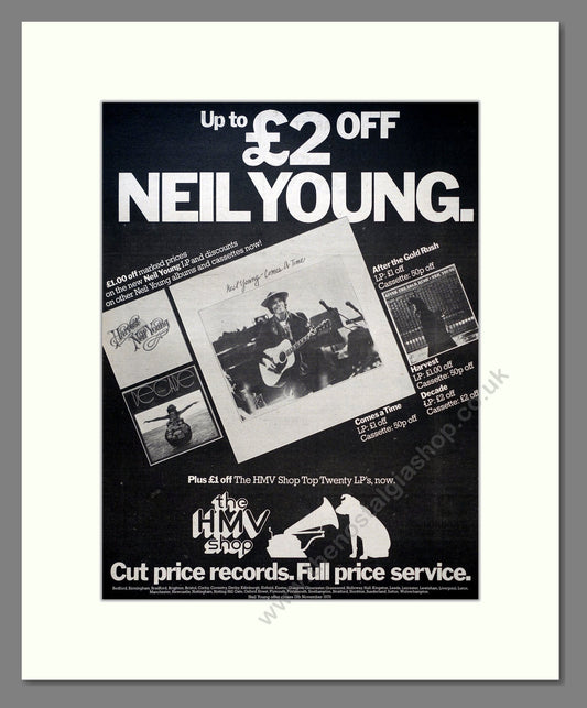 Neil Young - Various Albums. Vintage Advert 1978 (ref AD19614)