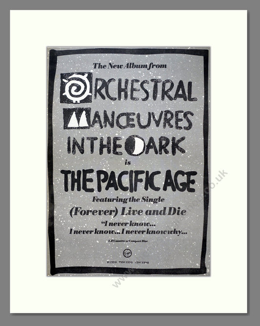 Orchestral Manoeuvres In The Dark - The Pacific Age. Vintage Advert 1986 (ref AD19623)
