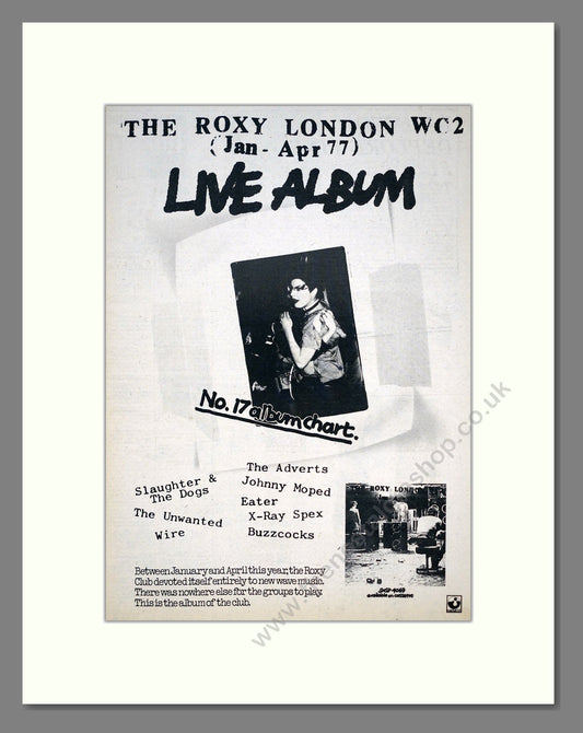 Roxy London (The) - Live Album. Vintage Advert 1977 (ref AD19647)