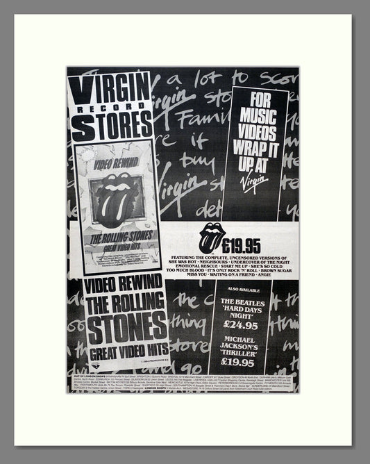 Rolling Stones (The) - Video Rewind. Vintage Advert 1984 (ref AD19671)