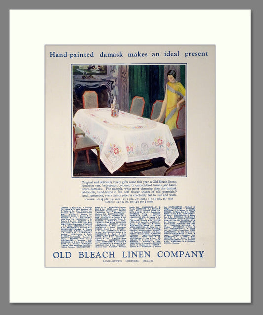 Old Bleach Linen - Table Cloths. Vintage Advert 1927 (ref AD302325)
