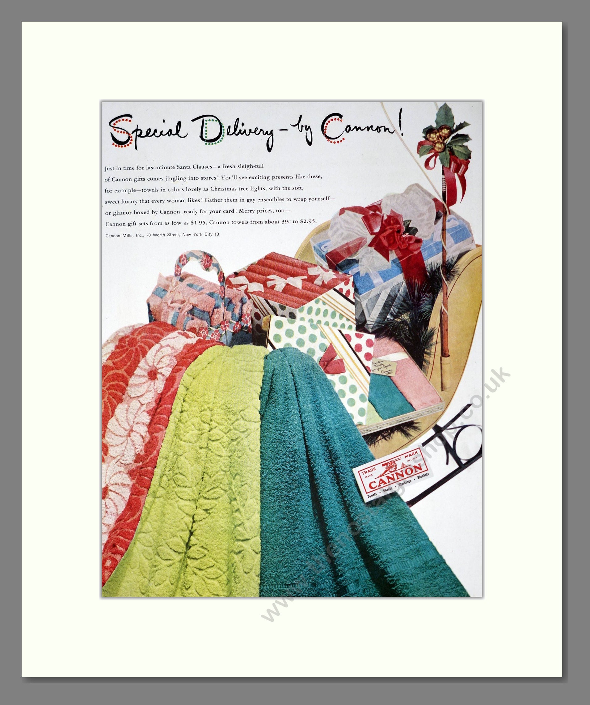 Cannon - Towels. Vintage Advert 1949 (ref AD302330)