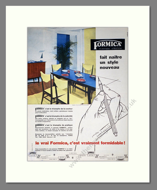 Formica - Surface Covering. Vintage Advert 1957 (ref AD302344)