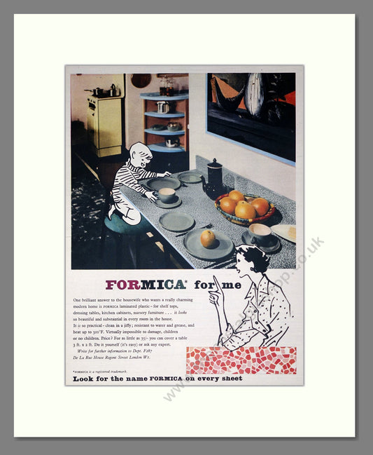 Formica - Surface Covering. Vintage Advert 1957 (ref AD302347)