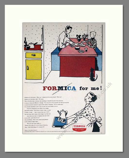 Formica - Surface Covering. Vintage Advert 1957 (ref AD302348)