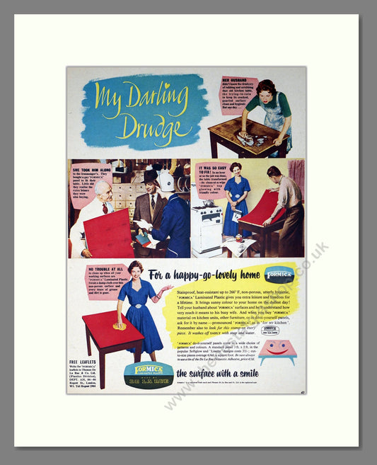 Formica - Surface Covering. Vintage Advert 1955 (ref AD302349)