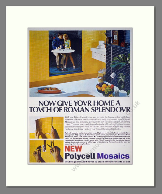 Polycell - Mosaics Surface Covering. Vintage Advert 1968 (ref AD302350)