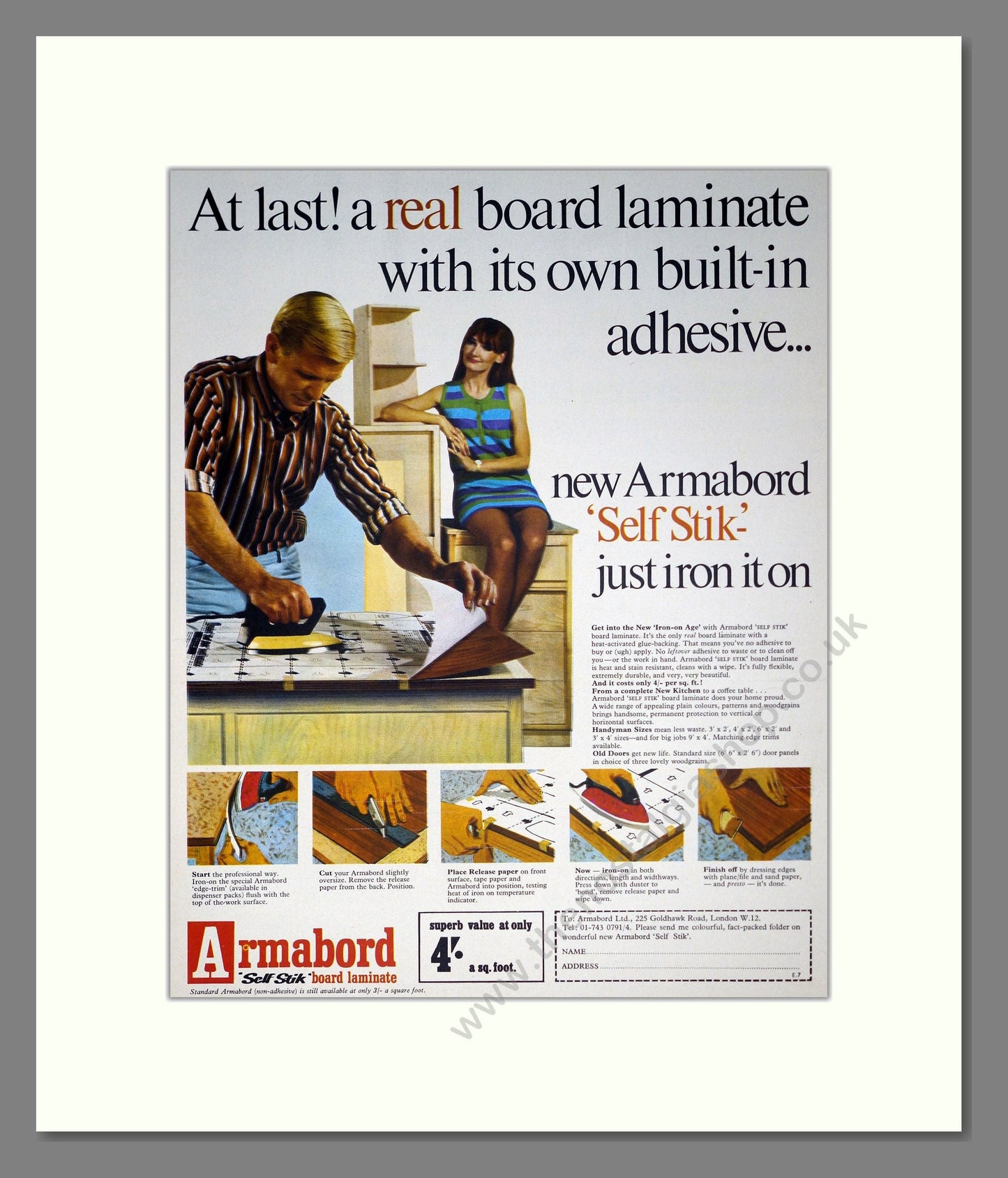Armaboard - Surface Covering. Vintage Advert 1968 (ref AD302351)
