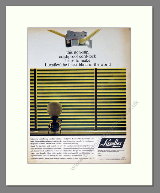 Luxaflex - Blinds. Vintage Advert 1964 (ref AD302352)