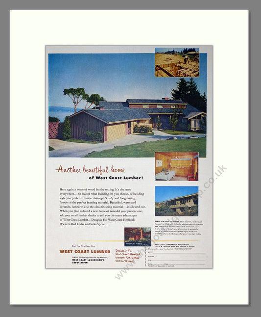 West Coast Lumber - Buildings. Vintage Advert 1955 (ref AD302362)