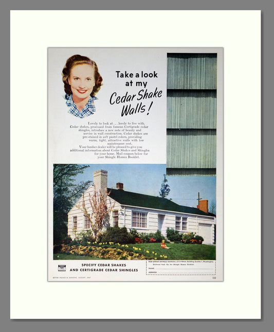 Cedar Shake - Shingles. Vintage Advert 1947 (ref AD302365)
