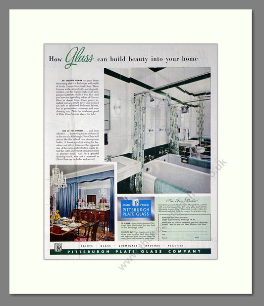 Pittsburgh Glass - Mirrors and Glass. Vintage Advert 1950 (ref AD302366)