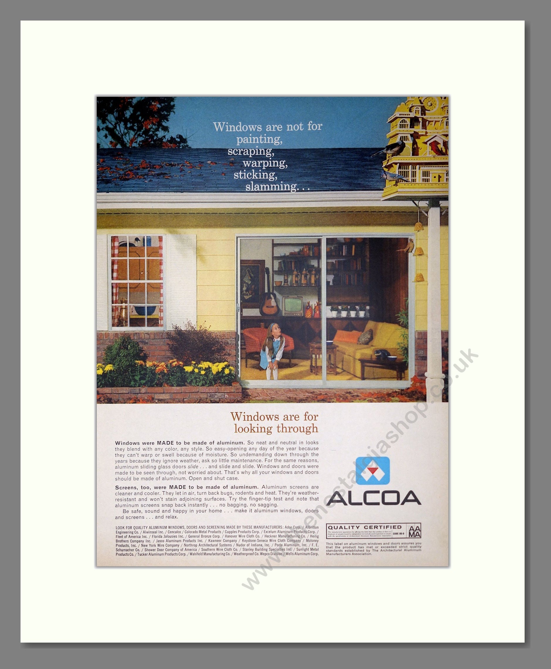 Alcoa - Windows. Vintage Advert 1964 (ref AD302370) – The Nostalgia Shop