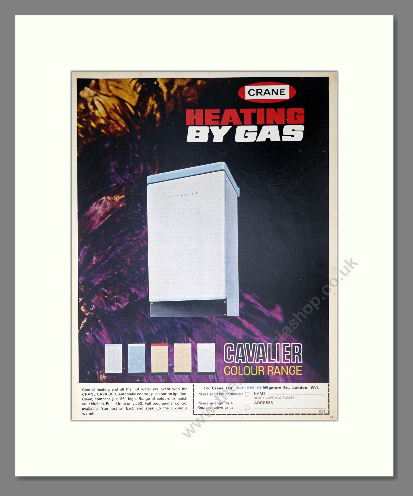 Crane - Gas Heaters. Vintage Advert 1965 (ref AD302381)