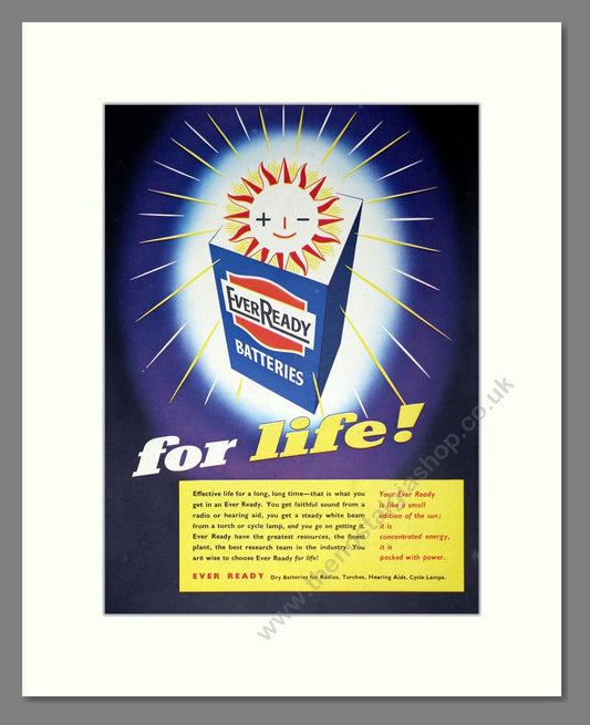 EverReady - Batteries. Vintage Advert 1953 (ref AD302382)