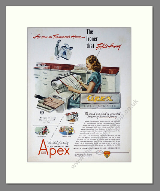 Apex - Fold-a-matic. Vintage Advert 1948 (ref AD302385)
