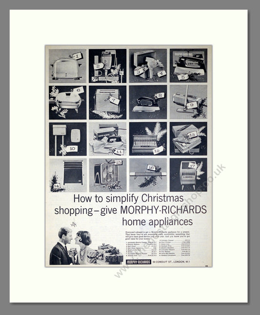 Morphy Richards - Various Appliances. Vintage Advert 1961 (ref AD302386)