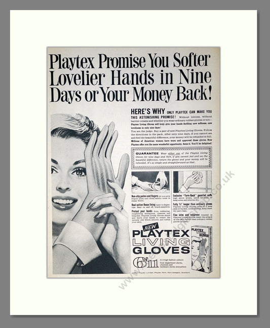 Playtex - Living Gloves. Vintage Advert 1962 (ref AD302388)