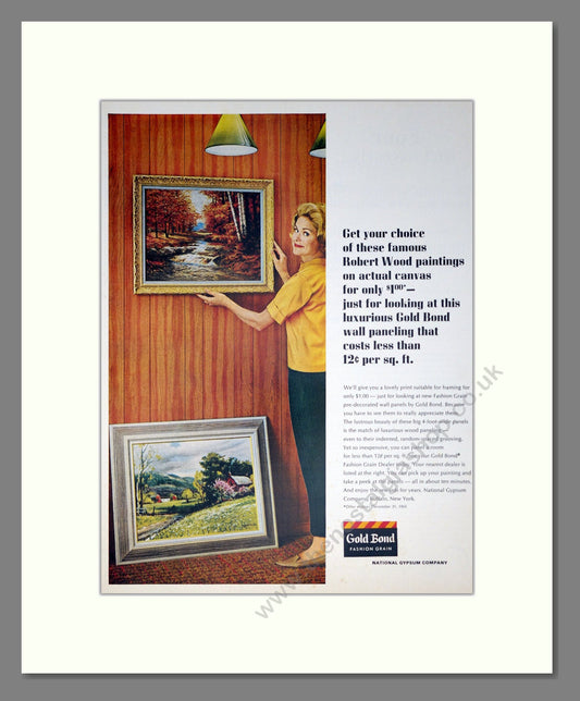 Gold Bond - Wood Panels. Vintage Advert 1965 (ref AD302393)