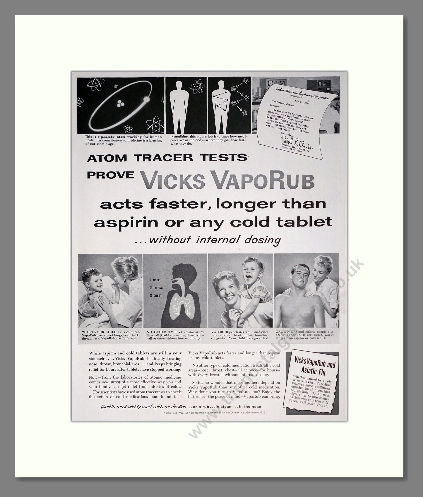 Vicks - Vaporub. Vintage Advert 1957 (ref AD302394)