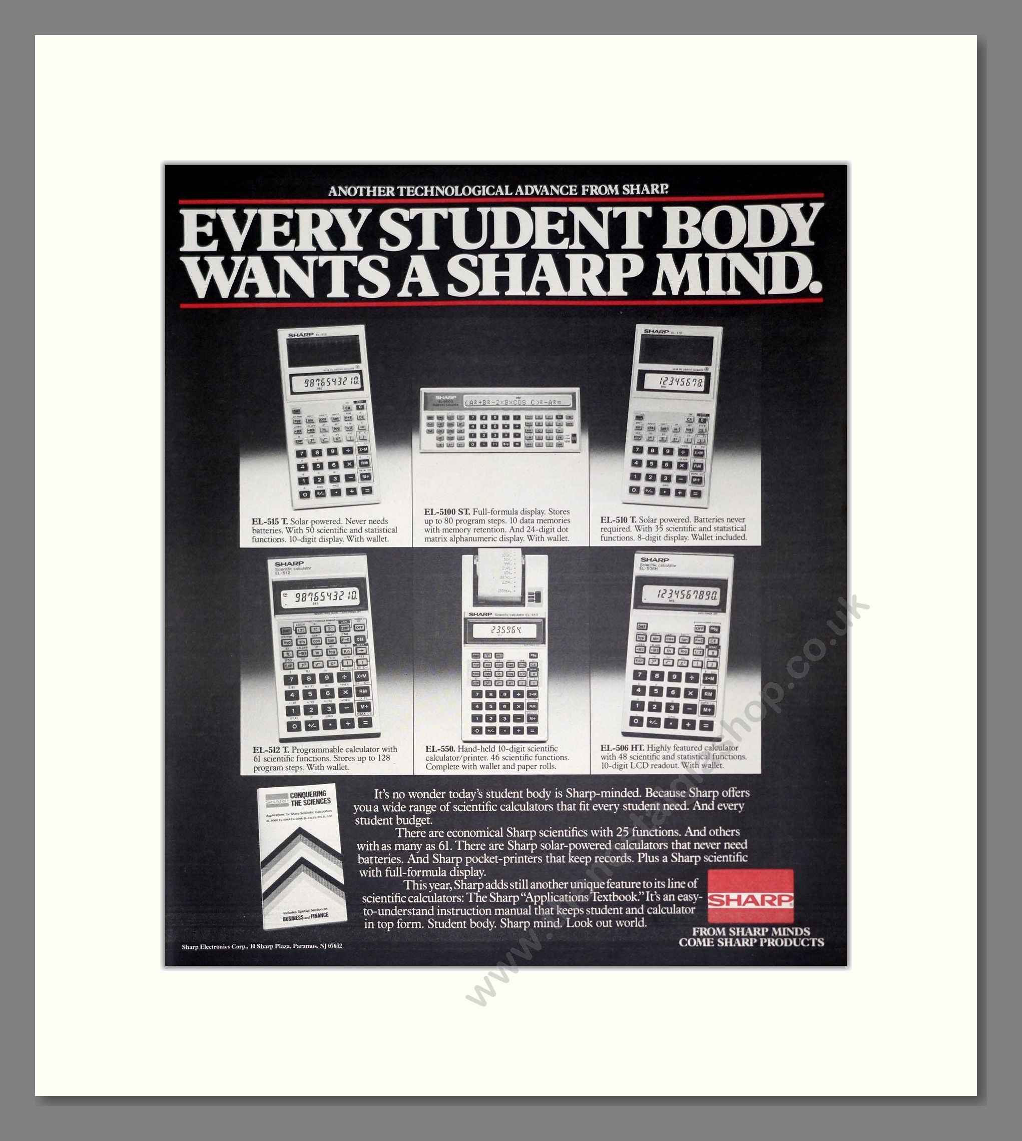 Sharp - Calculators. Vintage Advert 1983 (ref AD302399) – The Nostalgia ...