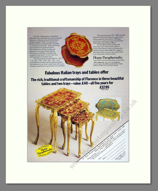 Home Paraphenalia - Trays and Tables. Vintage Advert 1973 (ref AD302406)