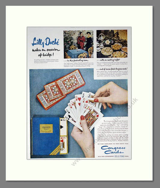 Congress Cards - Playing Cards. Vintage Advert 1949 (ref AD302413)