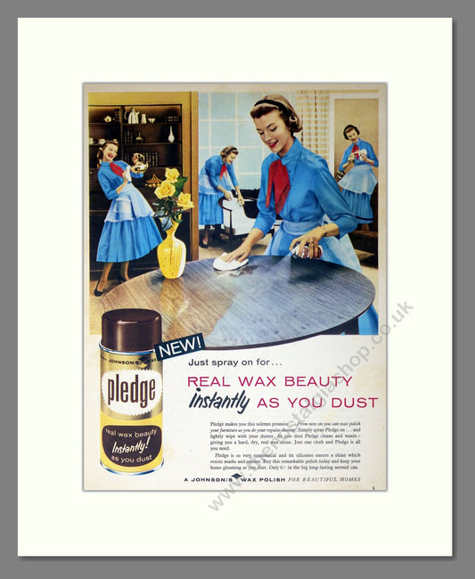 Pledge - Spray Wax. Vintage Advert 1959 (ref AD302418)
