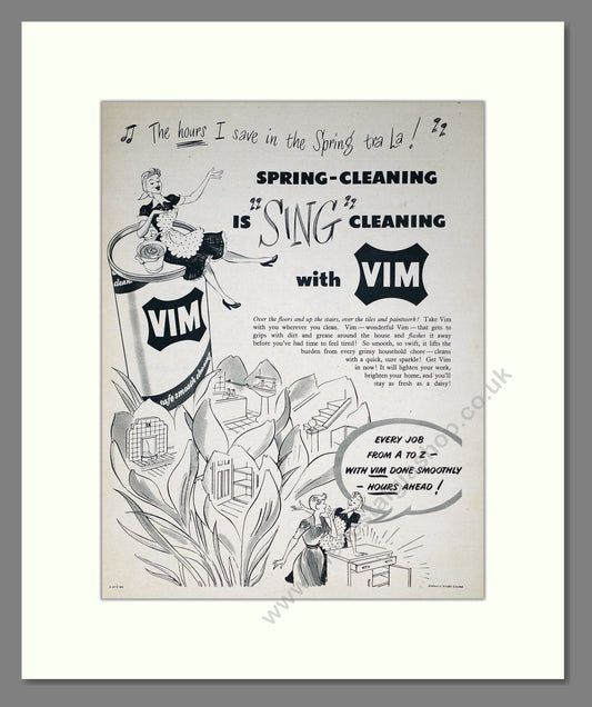 Vim - Spring Cleaning. Vintage Advert 1951 (ref AD302420)
