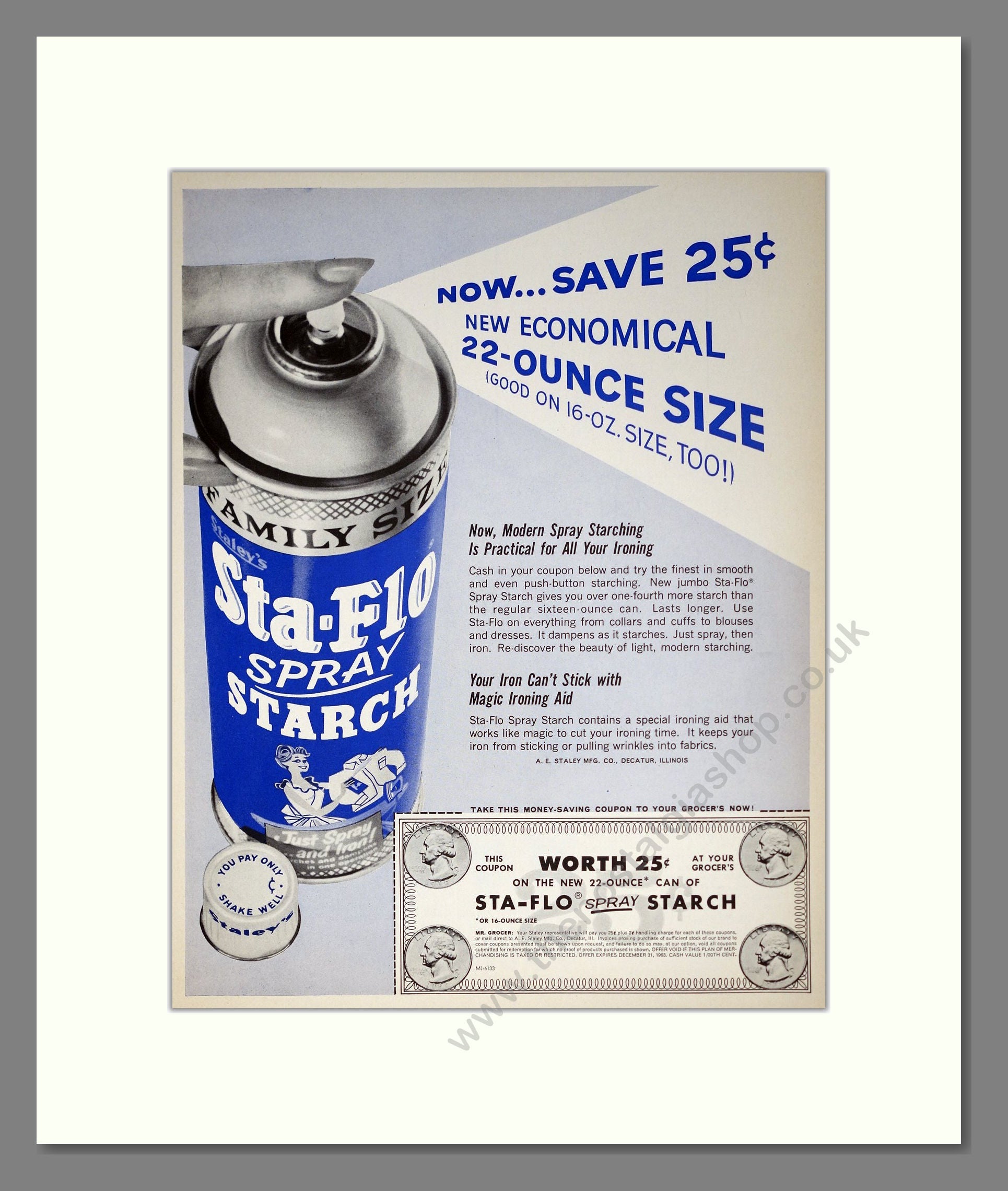 Sta-Flo - Starch. Vintage Advert 1963 (ref AD302425) – The Nostalgia Shop