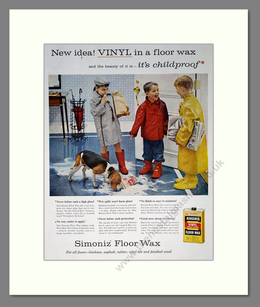 Simoniz - Floor Wax. Vintage Advert 1957 (ref AD302428)