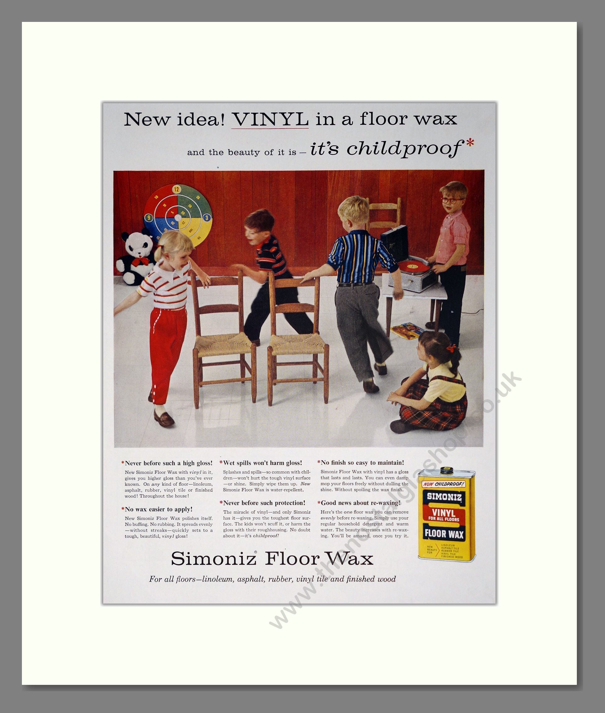 Simoniz - Floor Wax. Vintage Advert 1957 (ref AD302429)