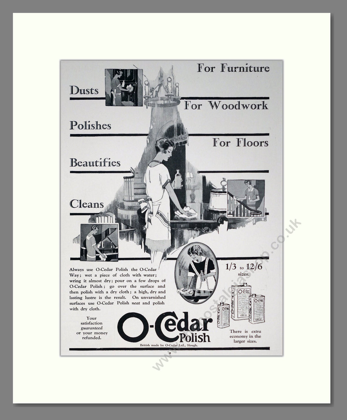 Pledge Commercial O-Cedar - Furniture Polish. Vintage Advert 1927 (ref AD302431) – The ...