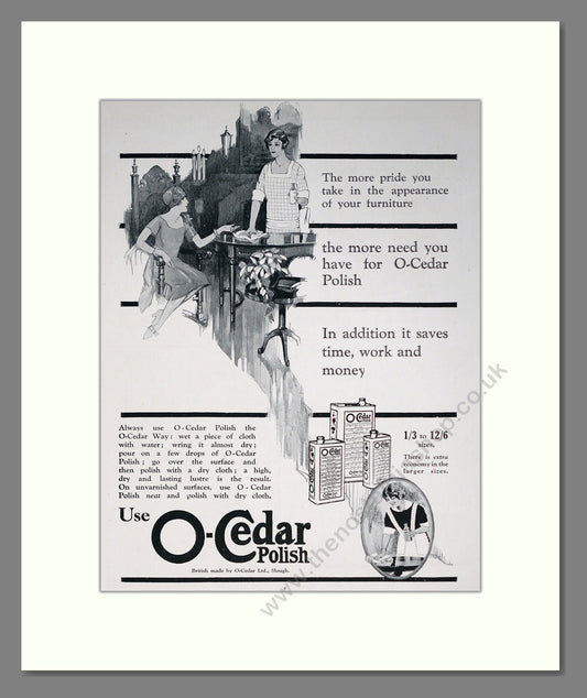O-Cedar - Furniture Polish. Vintage Advert 1927 (ref AD302432)