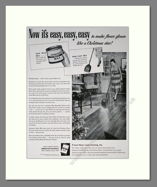 Johnsons - Floor Wax. Vintage Advert 1949 (ref AD302443)