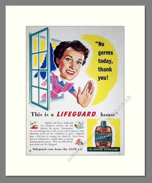 Lifeguard - Disinfectant. Vintage Advert 1951 (ref AD302452)