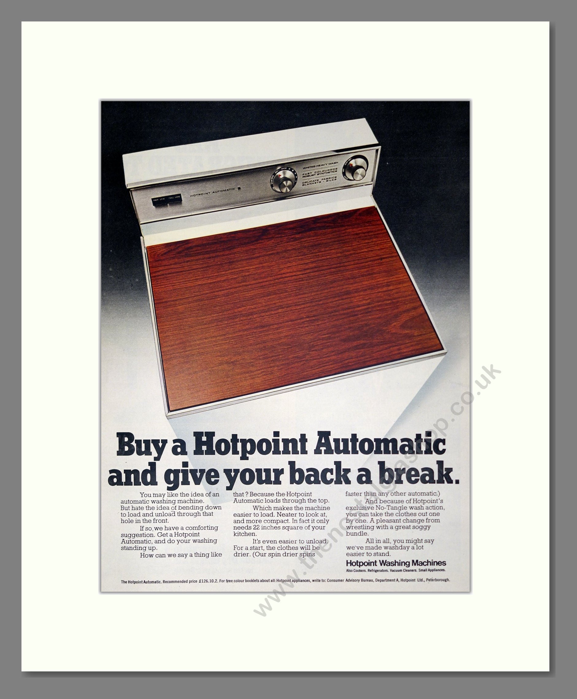 Hotpoint Automatic Washing Machine Vintage Advert 1969 ref AD30266 hotpoint-automatic-washing-machine-vintage-advert-1969-ref-ad30266