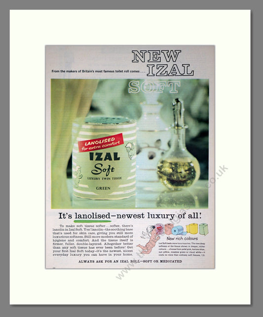 Izal - Lanolised Toilet Tissue. Vintage Advert 1961 (ref AD302881)