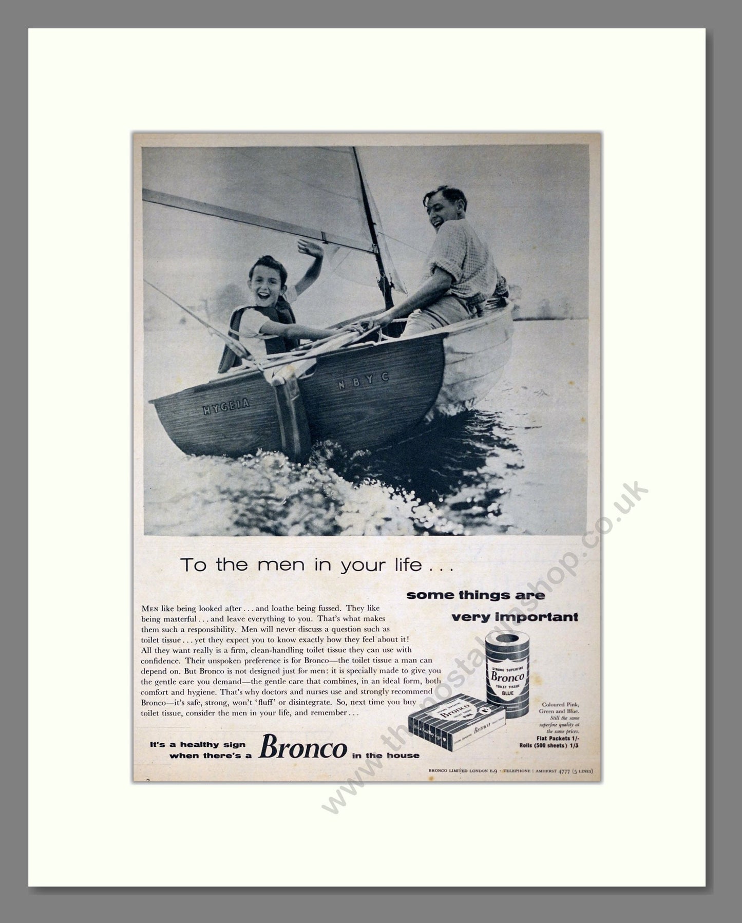 Bronco - Toilet Tissue. Vintage Advert 1961 (ref AD302885)