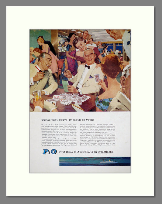 P and O - First Class To Australia. Vintage Advert 1959 (ref AD302988)