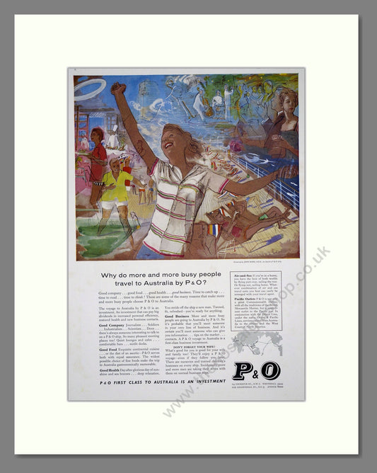 P and O - First Class To Australia. Vintage Advert 1960 (ref AD302990)