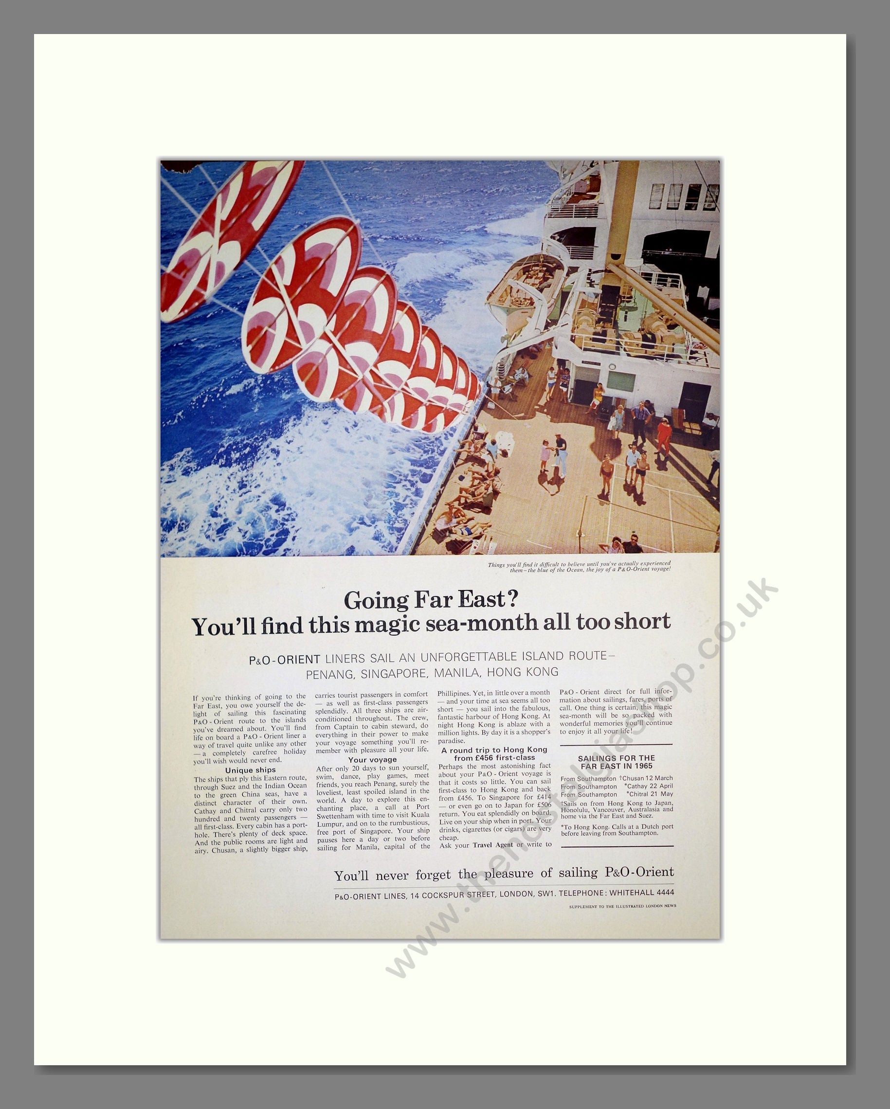 P and O - Orient Lines. Vintage Advert 1964 (ref AD302995)