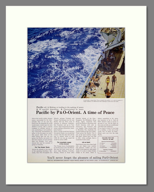 P and O - Orient Lines. Vintage Advert 1964 (ref AD302998)