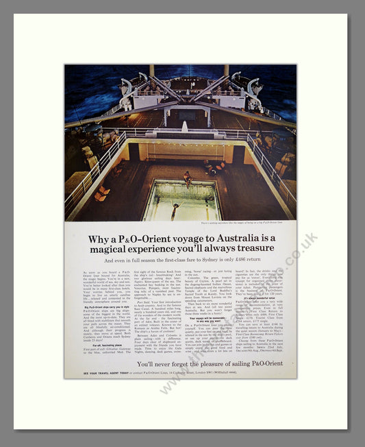 P and O - Orient Lines. Vintage Advert 1964 (ref AD302999)